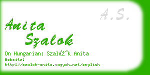 anita szalok business card